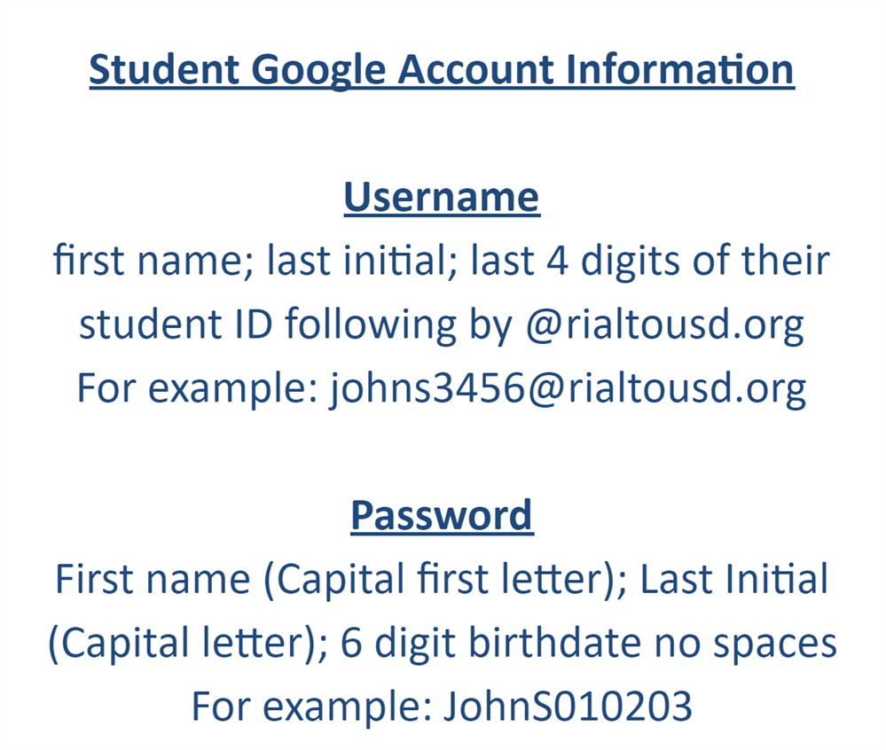 google account information